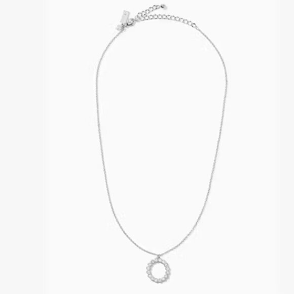 kate spade Full Circle Mini Pendant Necklace Silver NWT - Picture 3 of 3